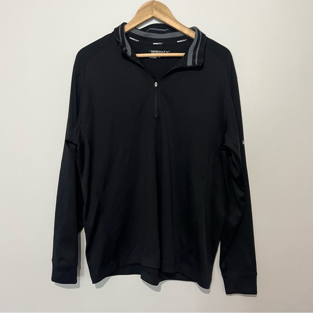Nike Golf Tour Performance 1/4 Zip Pullover Shirt Mens L Dri Fit Black